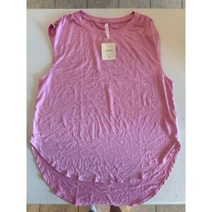 Fabletics NWT Dry Flex Tunic Pink Sunset Heather Tank Sz L
